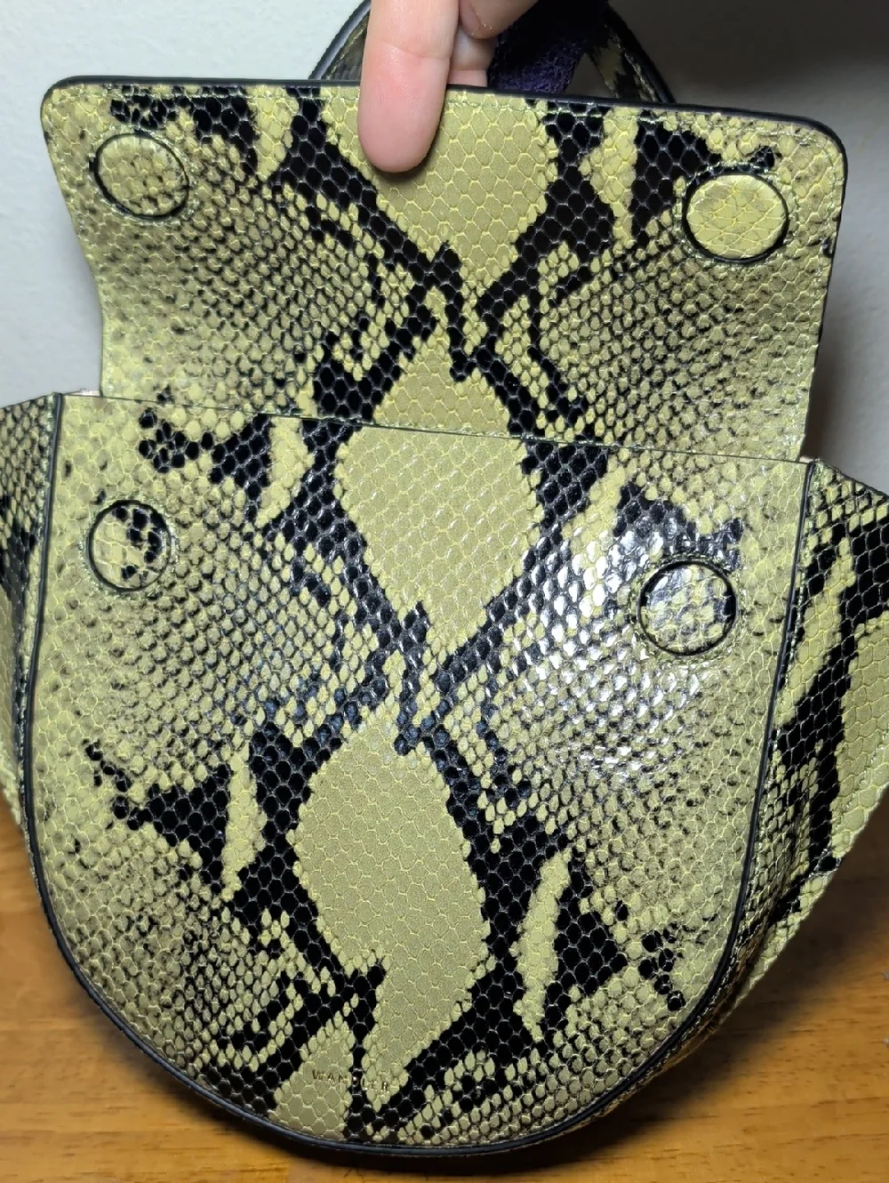 Wandler Hortensia Mini Bag in Beige Python Leather Snake-Embossed Top-Handle - Picture 4 of 7